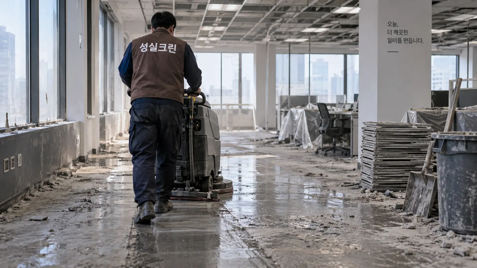 장기간 관리되지 않은 사무실 대청소