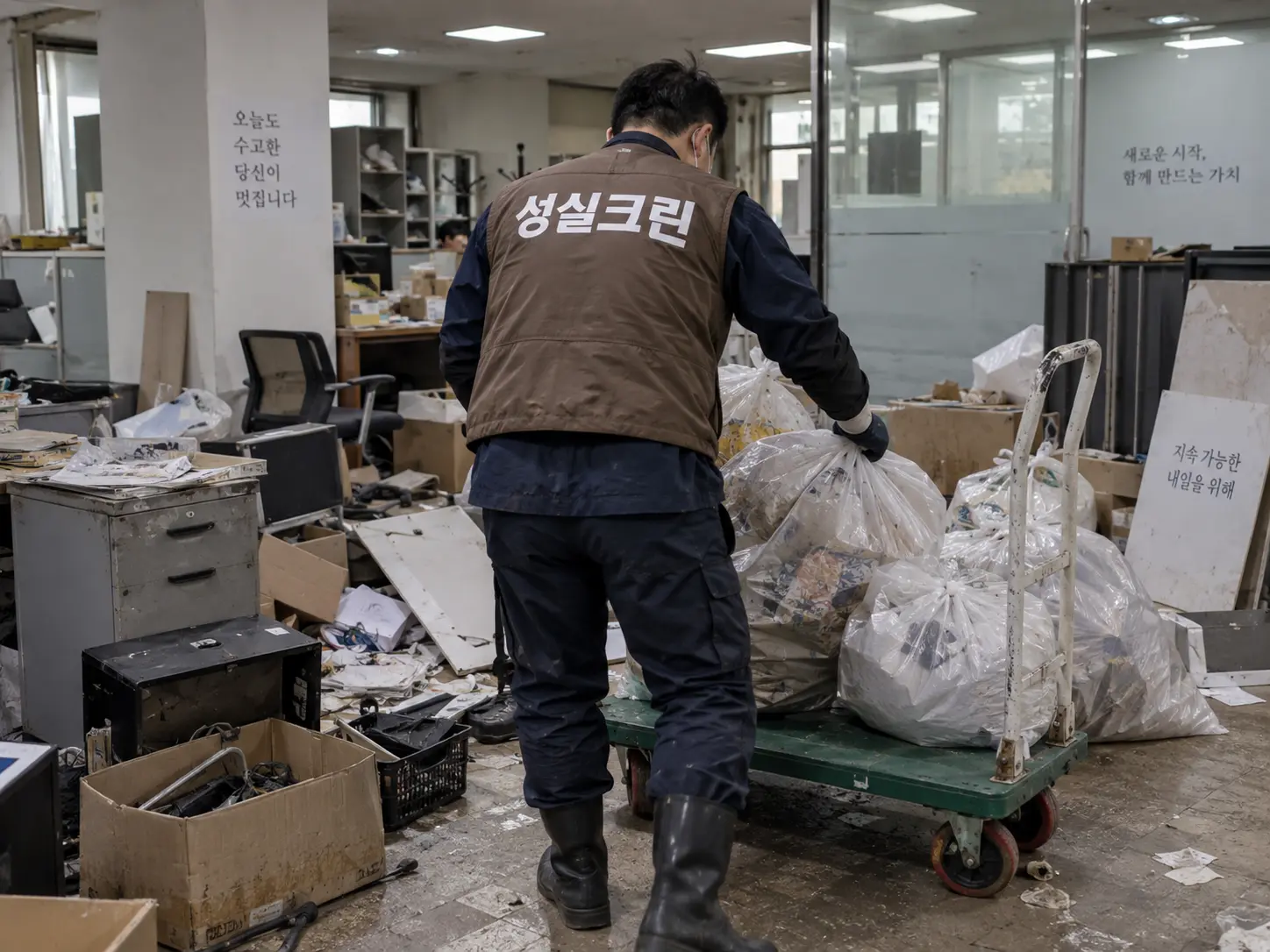 방치된 사업장 사무공간 폐기물 반출