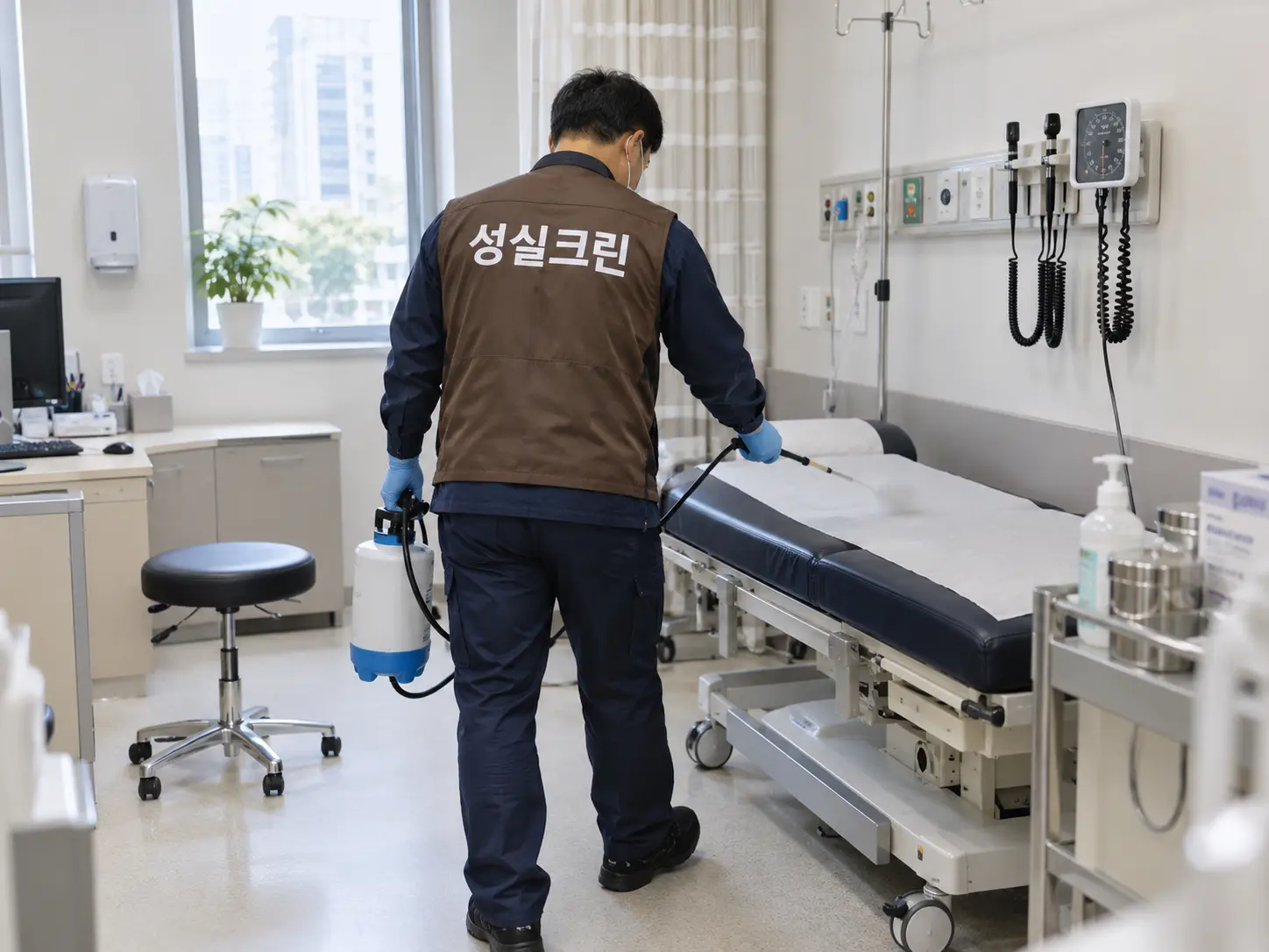 진료실 베드 주변 표면 위생청소