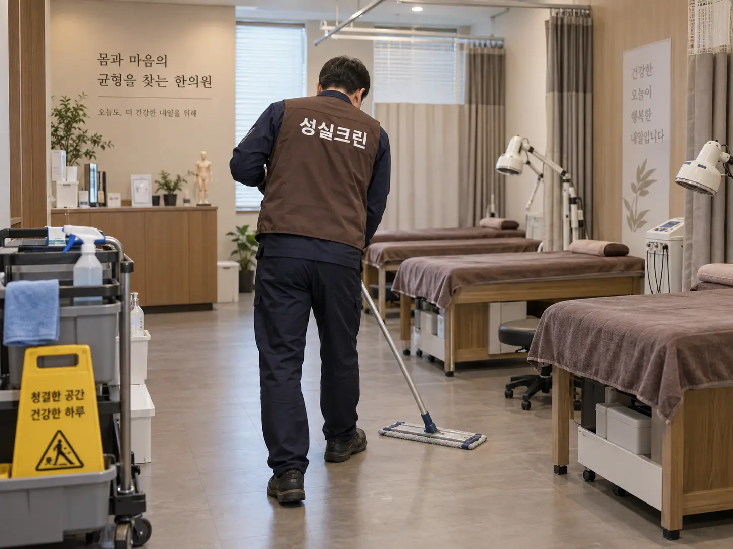 한의원 치료실 손접촉면 소독청소
