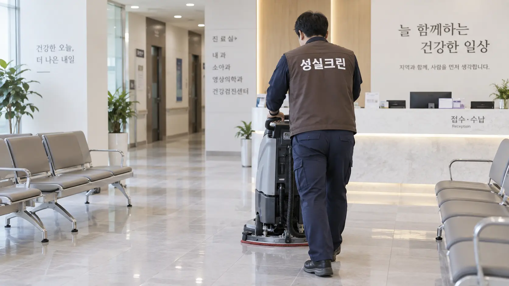 병원 대기실 바닥 전문 세척