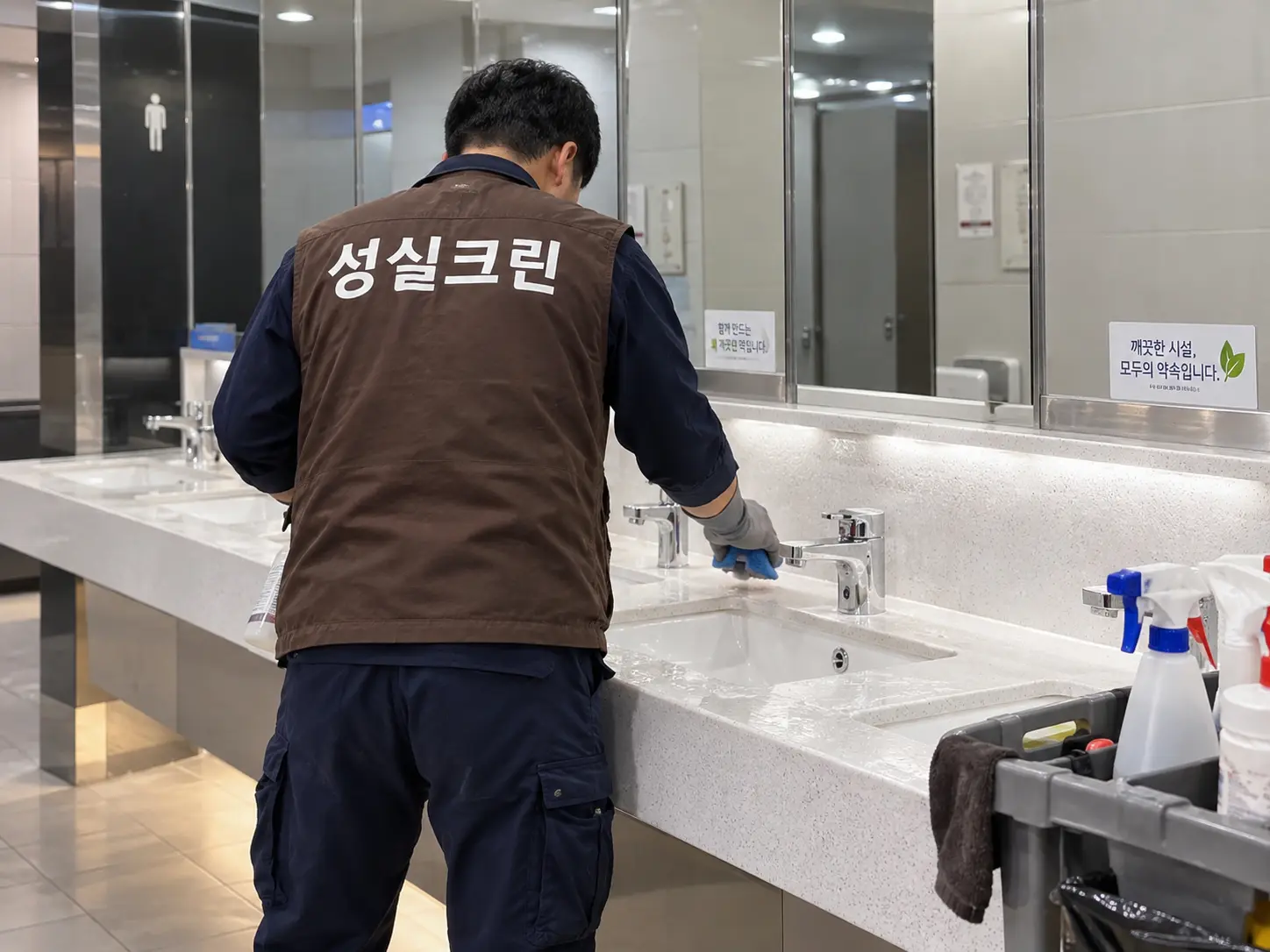 세면대와 수전 물때 제거
