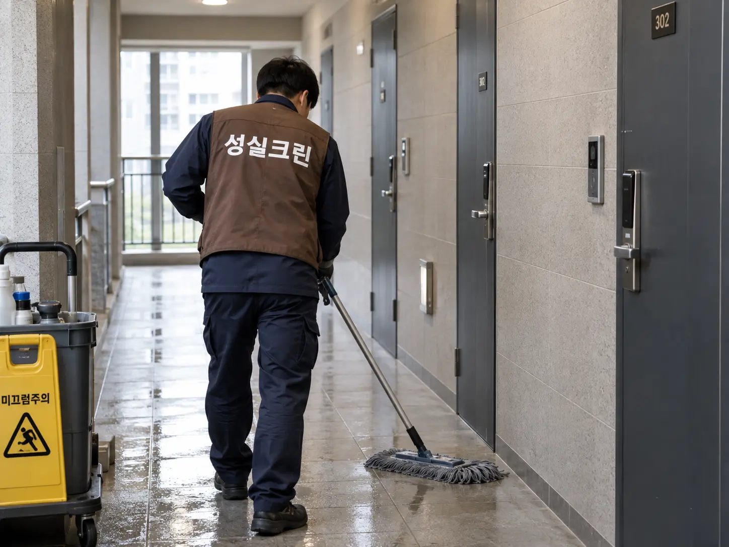 빌라 공용복도 바닥 청소
